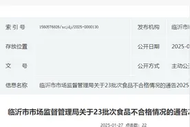 山东省临沂市市场监督管理局关于23批次食品不合格情况的通告（2025年第1期）图片