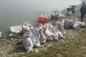 禁渔期捕河蚌，六男子被抓图片