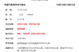 今年第16号台风“三巴”生成！三亚涉山涉水景区暂停营业图片