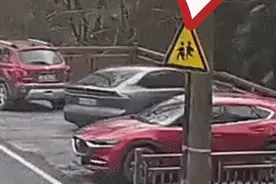 杭州突发！爸爸开车送儿子，油门当刹车，直接冲进……图片