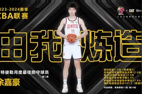 余嘉豪当选CBA月度最佳防守球员 场均封盖1.9次图片