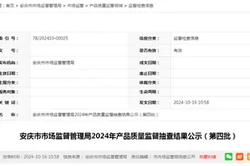 安徽省安庆市市场监督管理局公示2024年产品质量监督抽查结果（第四批）图片