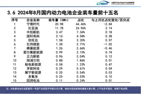 宁德时代8月磷酸铁锂电池市占率创年内新低 | 动力电池月度排名⑱图片
