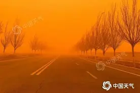 沙尘暴红色预警！内蒙古局地遭强沙尘暴天空昏黄图片