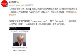 特朗普发文：决不投降图片
