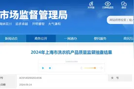 2024年上海市洗衣机产品质量监督抽查结果公布图片