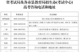 海南省考试局及各市县教育局招生办（考试中心）高考咨询电话公布→图片