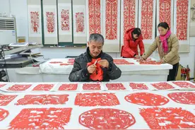 阜阳：非遗传承人剪百条生肖龙贺岁图片