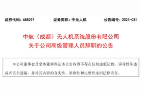 中航（成都）无人机系统股份有限公司副总经理、总工程师刘洪辞职图片
