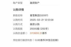 1股股价可换50杯柠檬水，蜜雪冰城港股认购爆火，投资者百倍杠杆打新图片