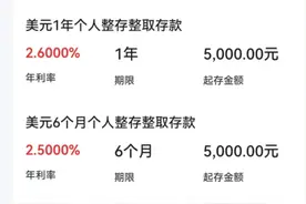 从5字头降到2字头！美元存款利率“腰斩”！存美元套利难了图片