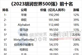 2023胡润世界500强：OpenAI首上榜，隆基绿能跌出榜单图片