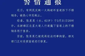 刑拘！62岁女子拆盲道售卖，警方通报图片