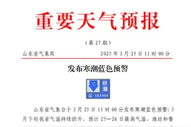 山东发布寒潮蓝色预警 大风霜冻沙尘来袭 多地降温8～12℃图片
