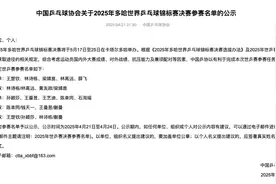 中国乒协公示多哈世乒赛国乒参赛名单图片