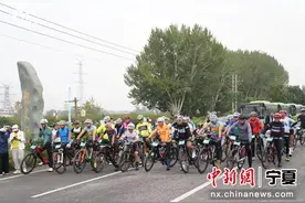 宁夏大武口首届自行车骑行季激情上演 200余名骑行者驰行贺兰山图片