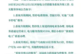 河南电力线上缴费服务暂停6天，系统升级不停服务图片