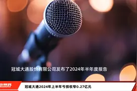 冠城大通2024年上半年亏损收窄0.27亿元视频封面