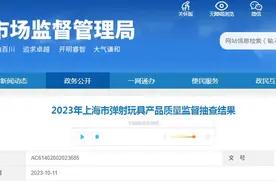 2023年上海市弹射玩具产品质量监督抽查结果公布图片