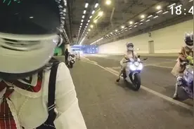 为博眼球驾驶摩托在隧道反复超速穿行，北京警方通报：3名女骑手全部归案图片