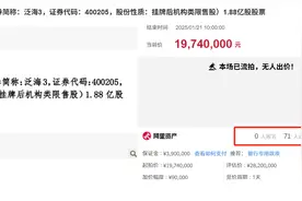 无人出价！泛海控股1.88亿股股票流拍图片
