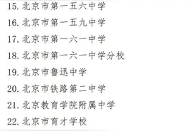 北京西城：2027年“校额到校”计划初中学校名单公布图片