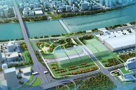 巨型内河沉管隧道在广州浮运出坞图片