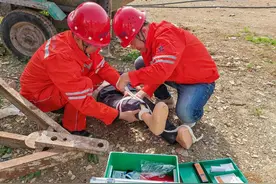 山东省地矿局第七地质大队组织开展机械伤害事故应急演练活动图片