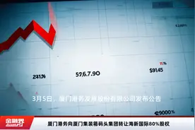 厦门港务向厦门集装箱码头集团转让海新国际80%股权视频封面
