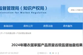 【山东】2024年睡衣居家服产品质量省级监督抽查结果图片