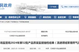 山东省滨州市无棣县市场监管局公布2024年第52批产品质量监督抽检结果（流通领域家用燃气具）图片