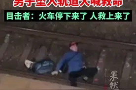 列车即将进站男子坠入轨道大喊救命，目击者：火车停下来了 人救上来了图片