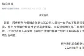 广西柳州官方回应“某公职人员与一女子的不雅聊天记录”：涉事人员停职配合调查图片