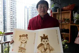 电影《哪吒2》经典角色跃然纸上 重庆民间艺人用烙铁绘丹青图片