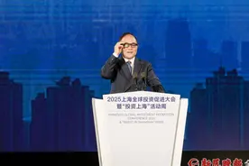 2025上海全球投资促进大会现场，李书福戴智能眼镜为上海打Call图片