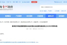 广东省珠海市香洲区市场监督管理局化妆品经营企业监督检查结果公示（2024年第1期）图片