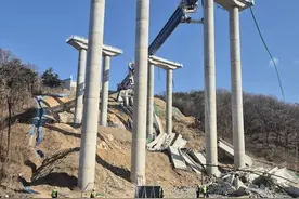 韩国消防部门：忠清南道高速公路垮塌已致2人死亡4人重伤图片