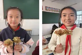 “双减”在行动 童心巧手创意多——五河县小圩中心小学开展树叶手工制作活动图片