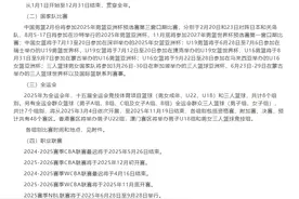 中国篮协公布2025赛历：下赛季CBA计划12月开赛图片