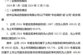V观财报｜中远海控2024年净利预增超九成图片
