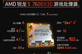 AMD锐龙5 7600X3D处理器国行上市图片