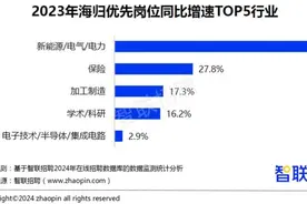 报告：新能源、高端制造成为海归求职热门行业图片