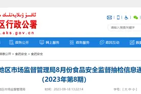 新疆阿克苏地区市场监督管理局公布8月份食品安全监督抽检信息图片
