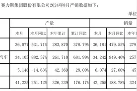8月车企销量出炉：蔚小理表现分化 赛力斯同比增479.55%图片