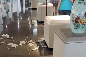 小孩打碎价值约12万的瓷瓶，艺术馆称："孩子年幼也不是故意的，全额免赔"图片