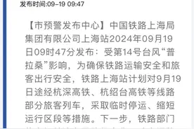 出行小灵通丨铁路上海站：部分列车受台风普拉桑影响临时停运或晚点，目前涉及这些线路→图片