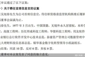 齐鲁银行：董事会拟聘任吴旭春为首席信息官图片