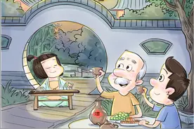 （图表·插画）中秋节丨把酒对月图片