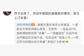 湖南博物院辟谣：曲裾式素纱单衣从未被盗图片