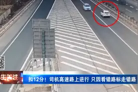 扣12分！司机高速路上逆行 只因看错路标走错路图片